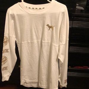 White sparkle varsity crew